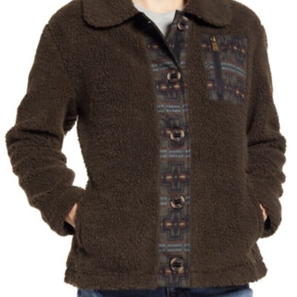 Pendleton Larkspur Sherpa Jacket Medium Aztec design - Picture 3 of 16
